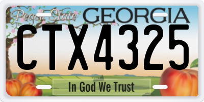 GA license plate CTX4325