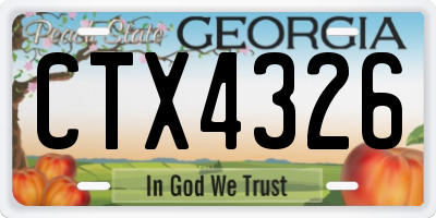 GA license plate CTX4326