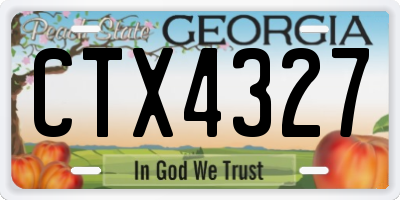 GA license plate CTX4327