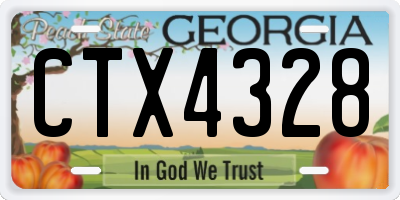 GA license plate CTX4328