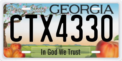 GA license plate CTX4330
