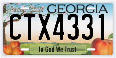 GA license plate CTX4331
