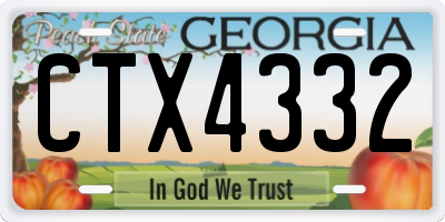 GA license plate CTX4332