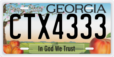 GA license plate CTX4333