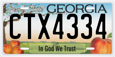 GA license plate CTX4334