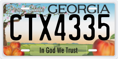 GA license plate CTX4335
