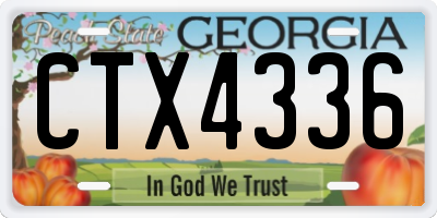 GA license plate CTX4336