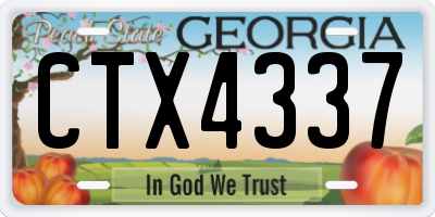 GA license plate CTX4337
