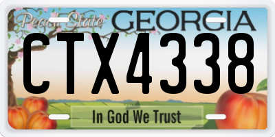 GA license plate CTX4338