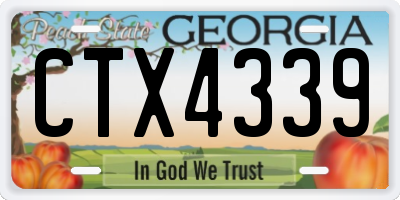 GA license plate CTX4339