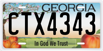 GA license plate CTX4343