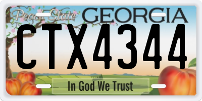 GA license plate CTX4344