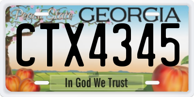GA license plate CTX4345