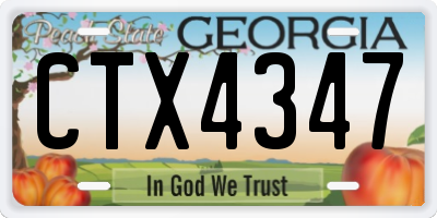 GA license plate CTX4347