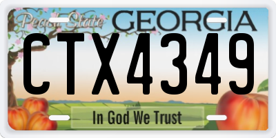 GA license plate CTX4349