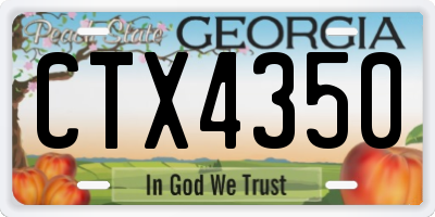 GA license plate CTX4350