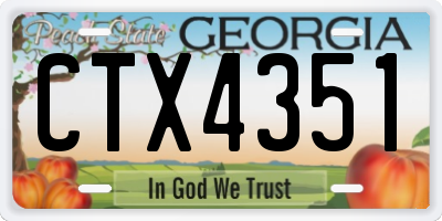 GA license plate CTX4351
