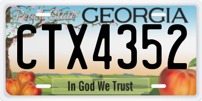 GA license plate CTX4352