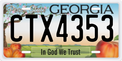 GA license plate CTX4353