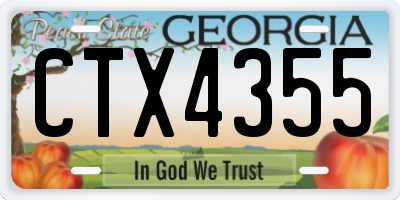 GA license plate CTX4355