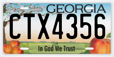 GA license plate CTX4356