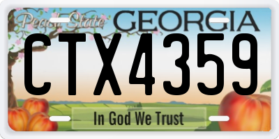 GA license plate CTX4359