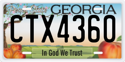 GA license plate CTX4360