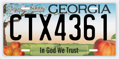 GA license plate CTX4361