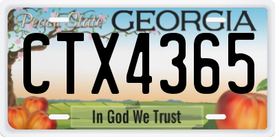 GA license plate CTX4365
