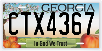 GA license plate CTX4367