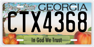 GA license plate CTX4368