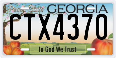 GA license plate CTX4370