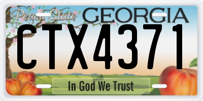 GA license plate CTX4371