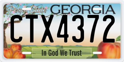 GA license plate CTX4372