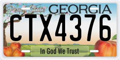 GA license plate CTX4376