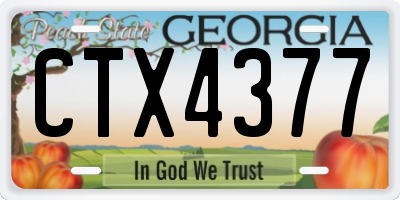 GA license plate CTX4377