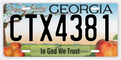 GA license plate CTX4381