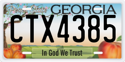 GA license plate CTX4385