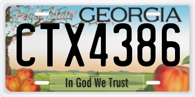 GA license plate CTX4386