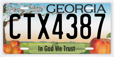 GA license plate CTX4387