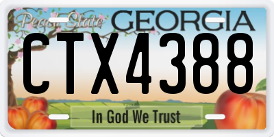 GA license plate CTX4388