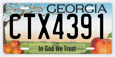 GA license plate CTX4391