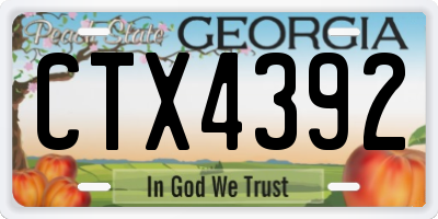 GA license plate CTX4392