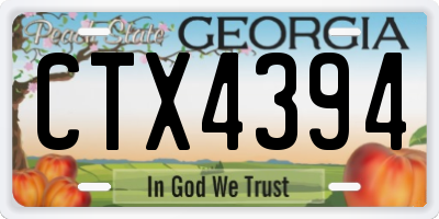 GA license plate CTX4394