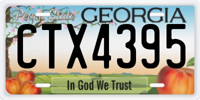 GA license plate CTX4395
