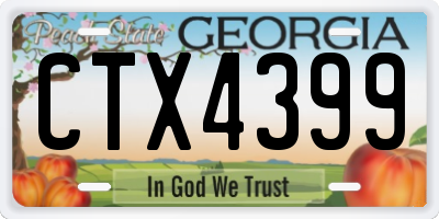 GA license plate CTX4399