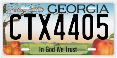 GA license plate CTX4405