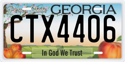 GA license plate CTX4406