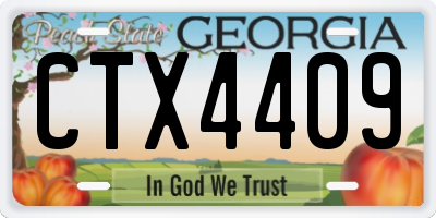 GA license plate CTX4409