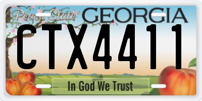 GA license plate CTX4411